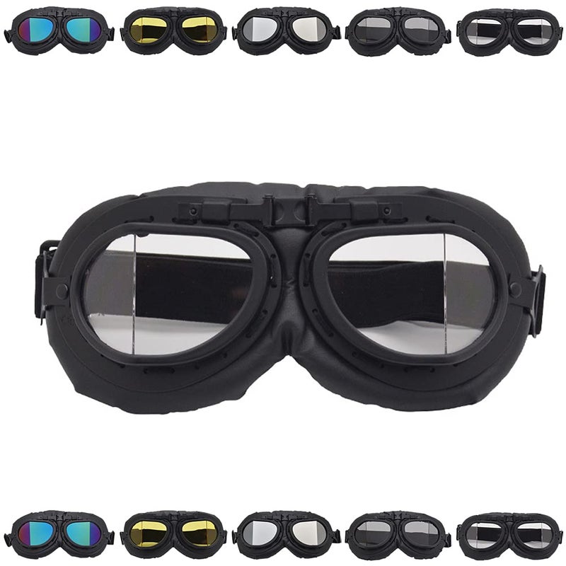 Peicees Vintage Helmet Goggles Motorcycle Goggles Bike Motorcross Pilot Goggle - Image 1